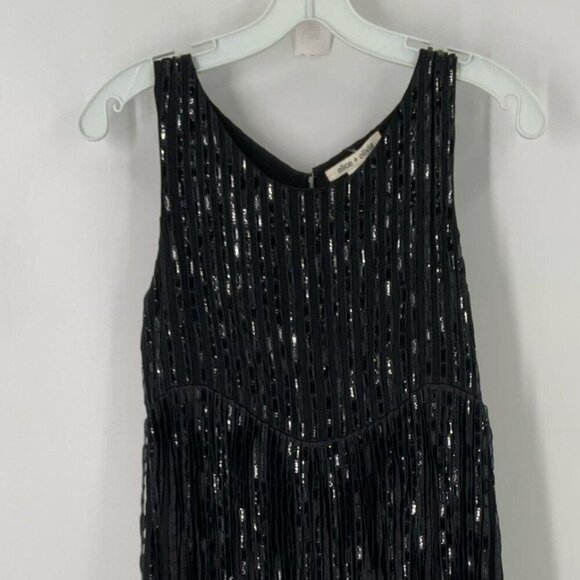 Alice + Olivia Sequin Bubble Hem Cocktail Dress - Size XS - Black - Picture 2 of 5